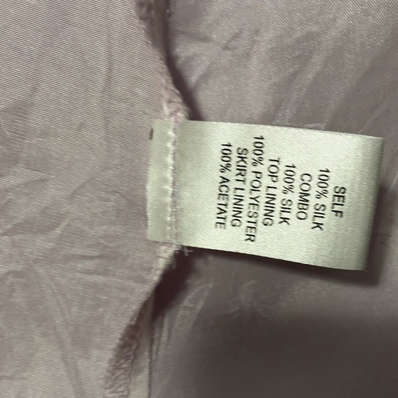 Like new ! 100% silk chiffon , lilac color dress with beaded embellishments. - Picture 12 of 15